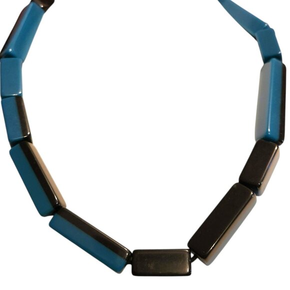 MARNI for H&M Chunky Resin Bead Necklace Black and Blue Statement 2012 Marni - Picture 1 of 9